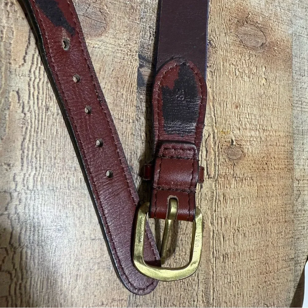 Smathers & Branson Belt Needlepoint & Leather Rifle Baseball Fish Flawed*
